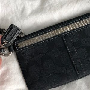 Coach authentic black wristlet